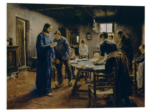 Foam board print The Mealtime Prayer, Fritz von Uhde, 1885