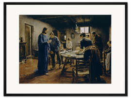 Gerahmter Kunstdruck Das Mittagsgebet, Fritz von Uhde, 1885