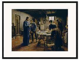 Impressão artística com moldura The Mealtime Prayer, Fritz von Uhde, 1885