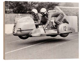 Quadro de madeira Sidecar TT Race, Isle of Man, 1970