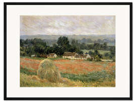 Gerahmter Kunstdruck Heuhaufen in Giverny, 1886