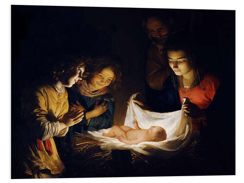 Foam board print The Adoration of the Christ Child