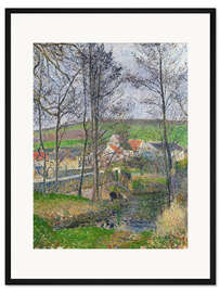 Gerahmter Kunstdruck Die Ufer der Viosne bei Osny bei Grauem Wetter, 1883