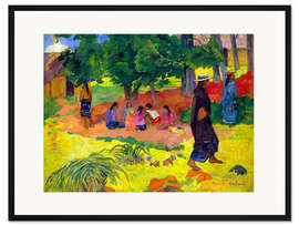 Gerahmter Kunstdruck Taperaa Mahana, Spätnachmittag, 1892