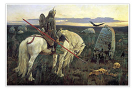 Poster Ein Ritter am Scheideweg, Viktor Wasnezow