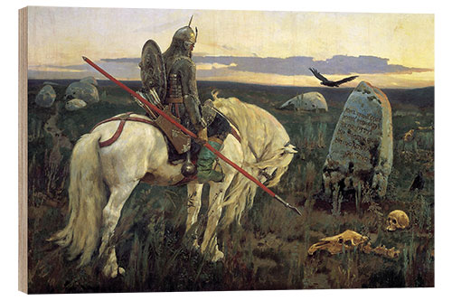 Print på træ A Knight at the Crossroads, Viktor Wasnezow