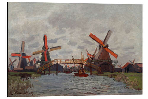 Tableau en aluminium Mills at Westzijderveld near Zaandam, 1871