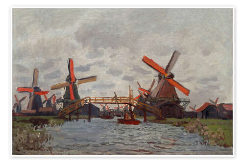 Poster Mills at Westzijderveld near Zaandam, 1871