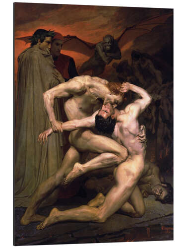 Tableau en aluminium Dante and Virgil in Hell, 1850