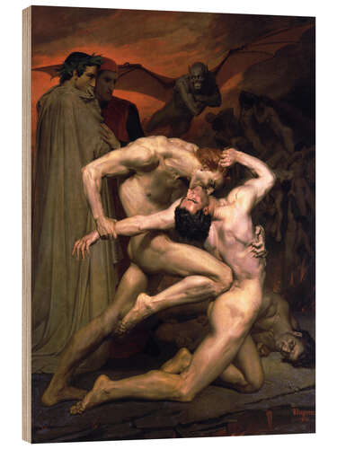 Wood print Dante and Virgil in Hell, 1850