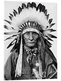 Akryylilasitaulu A Native American Chief With His Headdress