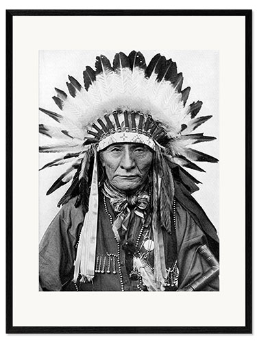 Stampa artistica con cornice A Native American Chief With His Headdress
