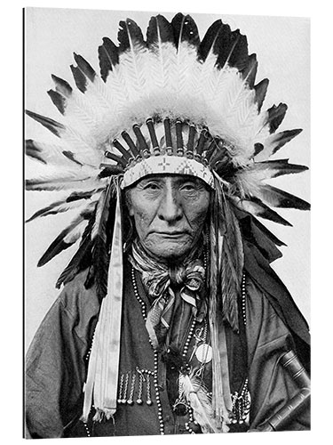 Quadro em plexi-alumínio A Native American Chief With His Headdress