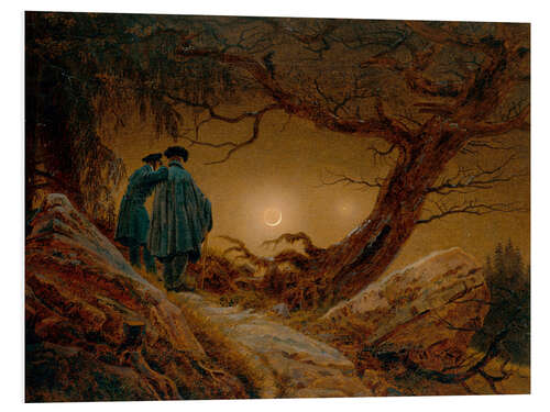 Foam board print Two Men Contemplating the Moon, 1820