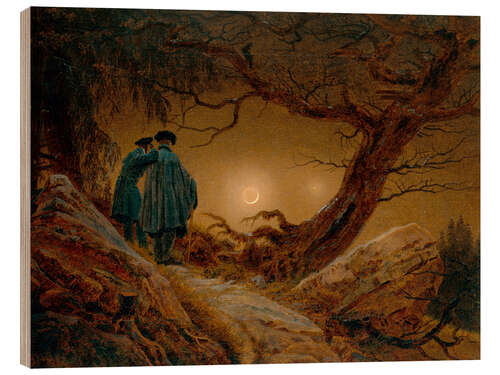 Wood print Two Men Contemplating the Moon, 1820