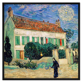 Gerahmter Kunstdruck Weißes Haus bei Nacht, 1890