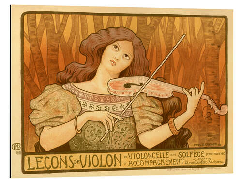 Aluminium print Leçons de Violon, 1898