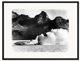 Gerahmter Kunstdruck Blue Flame-Auto mit Raketenantrieb, 1970