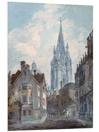 Foam board print Oxford, St Mary's from Oriel Lane, 1792