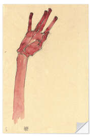 Selvklebende plakat Raised Red Hand, 1910