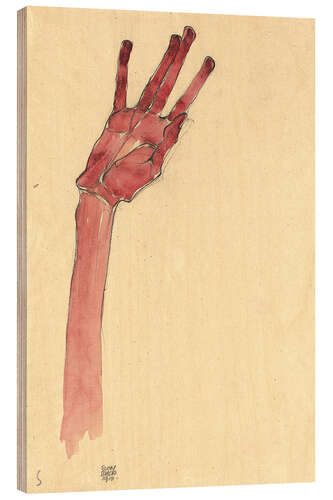 Holzbild Erhobene Rote Hand, 1910