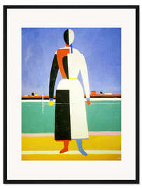 Gerahmter Kunstdruck Frau mit Harke, 1932