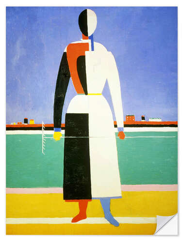 Selvklebende plakat Woman with a Rake, 1932