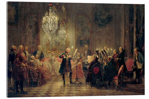 Akryylilasitaulu Flute Concert with Frederick the Great, Adolph Friedrich Menzel