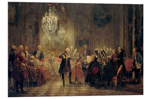 Foam board print Flute Concert with Frederick the Great, Adolph Friedrich Menzel