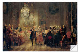 Selvklæbende plakat Flute Concert with Frederick the Great, Adolph Friedrich Menzel