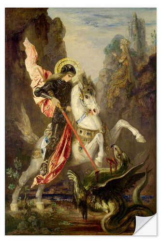 Sticker mural Saint George and the Dragon, 1890