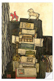 Vinilo para la pared Still Life with Books (Schiele's Desk), 1914