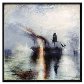 Gerahmter Kunstdruck Frieden, Beerdigung auf See, 1842