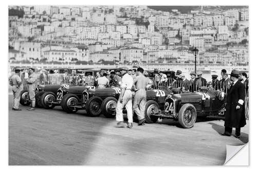 Selvklebende plakat Alfa Romeos at the Monaco Grand Prix, 1934