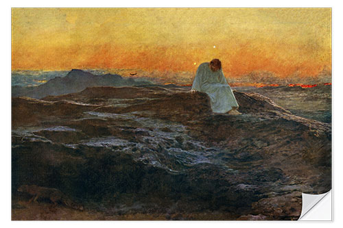 Selvklæbende plakat Christ in the Wilderness, 1898