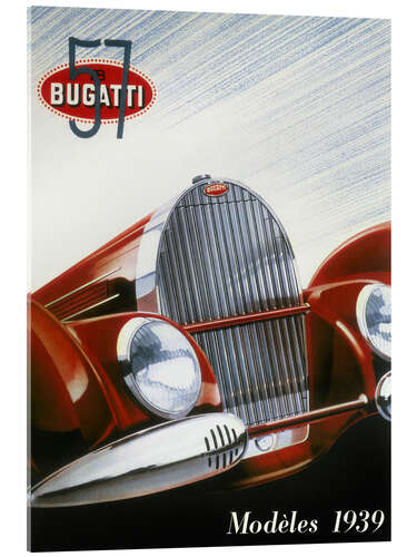 Acrylic print Poster Advertising Bugatti Cars