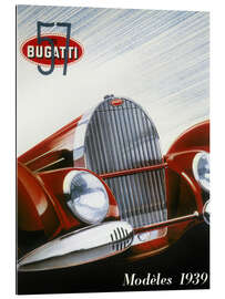 Tableau en plexi-alu Poster Advertising Bugatti Cars