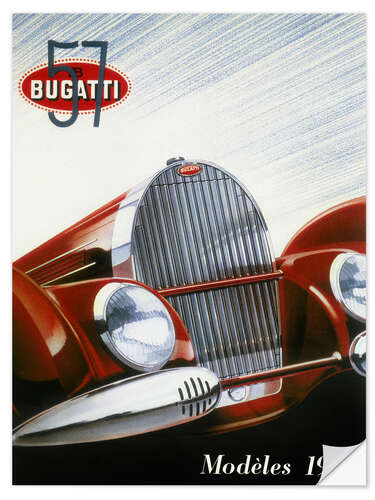 Wandsticker Werbeplakat für Bugatti-Autos