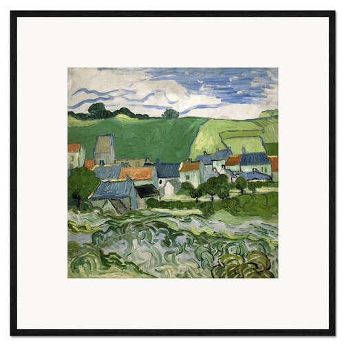 Impresión de arte enmarcada View of Auvers