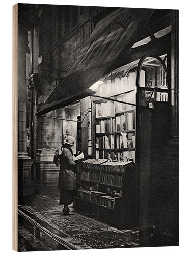 Wood print A Bookshop in Bloomsbury, London