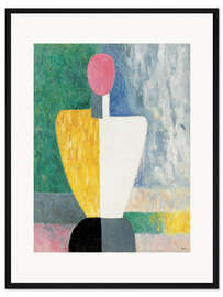 Gerahmter Kunstdruck Figur mit rosa Gesicht