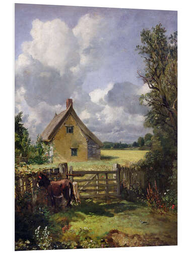 Foam board print Cottage in a Cornfield