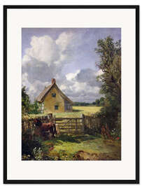 Gerahmter Kunstdruck Häuschen im Kornfeld