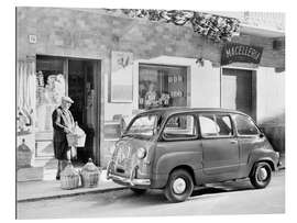 Cuadro de plexi-alu Fiat 600 Multipla Outside a Shop