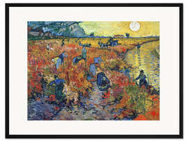 Gerahmter Kunstdruck Die roten Weinberge von Arles