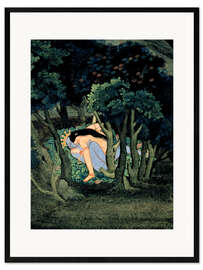 Impression artistique encadrée Krishna embraced by Radha