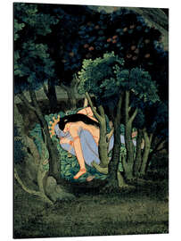 Magnettafel Krishna umarmt von Radha