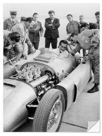 Selvklebende plakat Alberto Ascari at the wheel of the new Lancia Grand Prix car