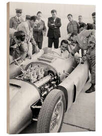 Puutaulu Alberto Ascari at the wheel of the new Lancia Grand Prix car