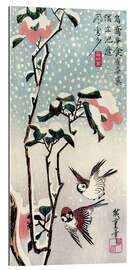 Gallery print Sparrows and Camellias in the Snow